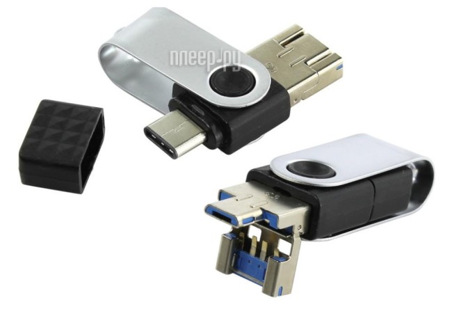 3.0 USB флеш накопитель Smartbuy 64GB TRIO 3-in-1 OTG (USB Type-A + USB Type-C + micro USB)