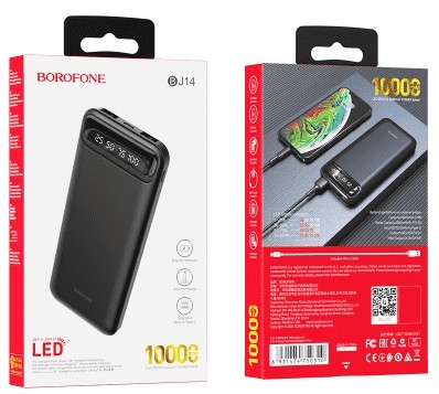 Powerbank Borofone BJ14 10000mAh 2USB 2A c дисплеем черный