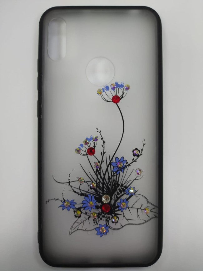 Накладка для Huawei Y6 (2019) пластик матовый рисунок со стразами