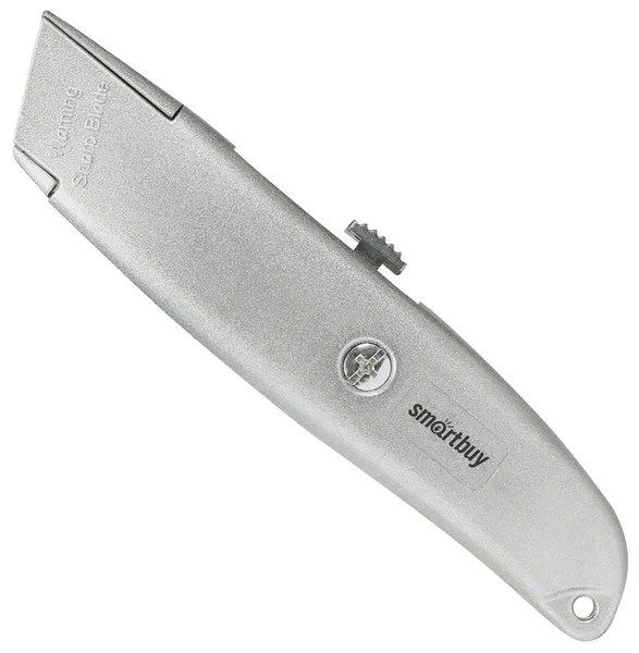 Строительный нож, трапециевидное лезвие, алюм. порошковый корпус, Smartbuy One Tools/144SBT-KNT-18P1