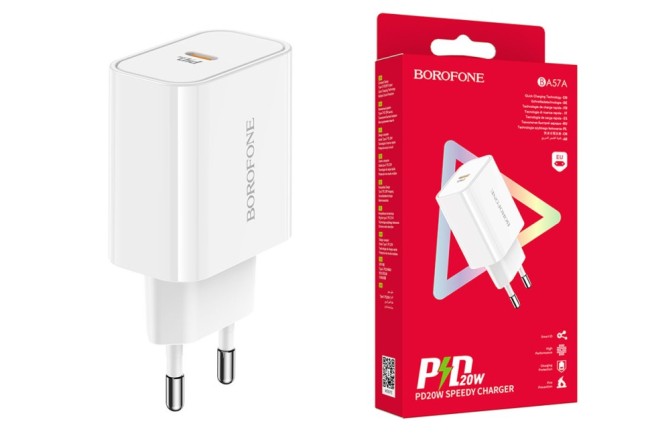 Сетевое зар. устр. Borofone BA57A 1C 20W белое