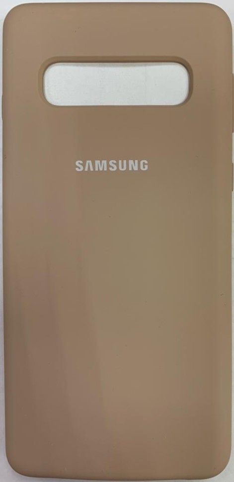Накладка для Samsung Galaxy S10 Silicone cover пудро