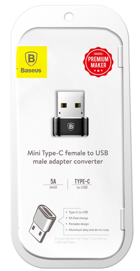 Переходник Baseus Type-C на USB-A3.0 CAAOTG-01 черный