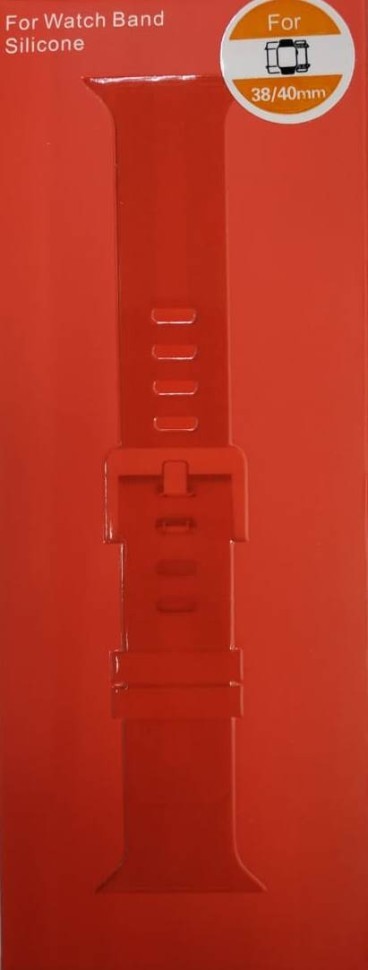 Сменный браслет силиконовый для Apple Watch 38mm с застежкой в коробке красный