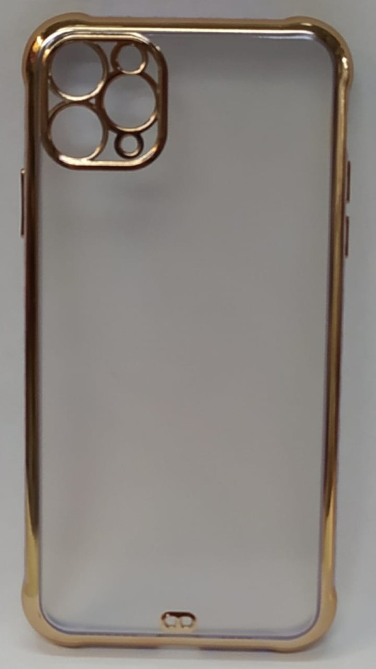 Накладка для i-Phone 11 Pro Max матовая бока золотые